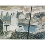 NORMAN JAQUES (1922-2014) TWO UNSIGNED AND UNTITLED COLOUR PRINTS Moelfre, Anglesey 21” x 28” (53.