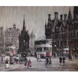 ARTHUR DELANEY (1927 - 1987) ARTIST SIGNED LIMITED EDITION COLOUR PRINT Albert Square, Manchester