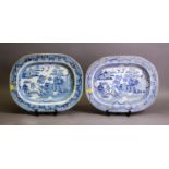 19th CENTURY STAFFORDSHIRE MINTON & BOYLE POTTERY TRANSFER PRINTED BLUE AND WHITE MEAT DISH, printed