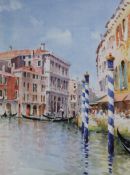 BARRIE HASTE THREE ARTIST SIGNED LIMITED EDITION COLOUR PRINTS Venetian scenes 24” x 10 ½” (35.6cm x
