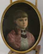 UNATTRIBUTED (EARLY TWENTIETH CENTURY ENGLISH SCHOOL) OVAL PASTEL DRAWING Bust portrait of a young