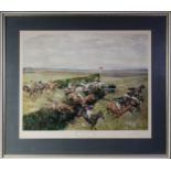 MICHAEL LYNE ARTIST SIGNED COLOUR PRINT ‘The Grand National, Canal Turn, 1965’ 19” x 25” (48.2cm x