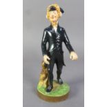 EARLY 19th CENTURY DERBY PORCELAIN DR SYNTAX FIGURE in striding posture wearing black frockcoat