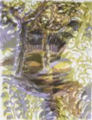NORMAN JAQUES (1922-2014) TWO COLOUR PRINTS ‘Woodland’, (4/10), Unsigned Artist Proof 27 ½” x 21” (