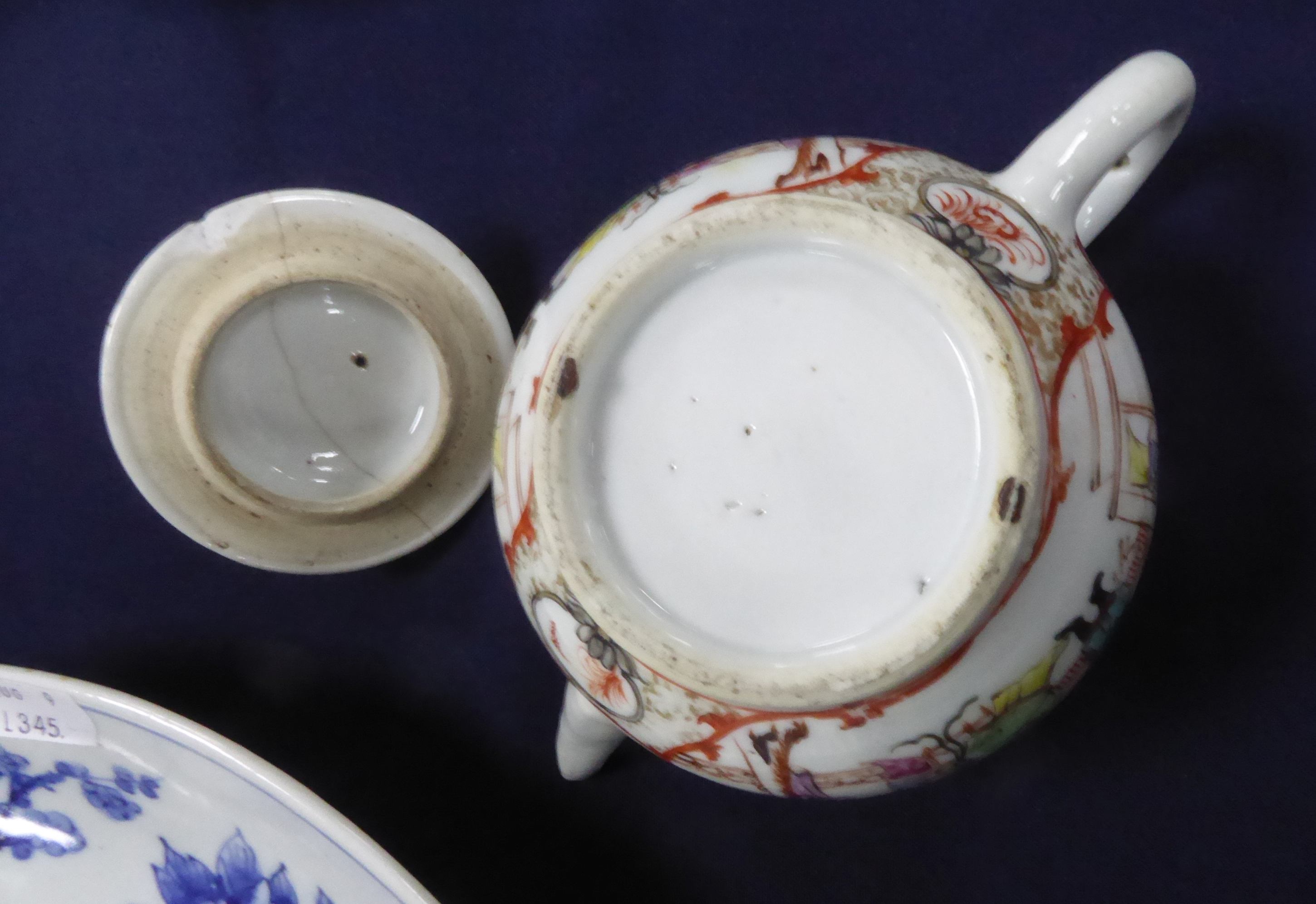 FOUR CHINESE MID QING DYNASTY PORCELAIN TEAPOTS, one with replaced white metal spout, one with metal - Image 14 of 14