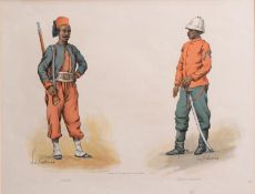 AFTER LEON COUTURIER COLOURED ENGRAVING Military Uniforms, ‘Revue de l’Exposition Universelle’, ‘