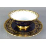 EARLY 1800's SEVRES PORCELAIN CONSULAR PERIOD HARD-PASTE PORCELAIN BOWL ON TREMBLEUSE STAND,