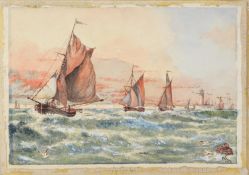 A. WILKINNSON (EARLY TWENTIETH CENTURY) WATERCOLOUR Sailing boats Signed and dated 1916 13 ½” x