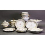 LATE 18th CENTURY DERBY PORCELAIN PART DESSERT SERVICE OF 10 ITEMS, comprising a pair of fruit