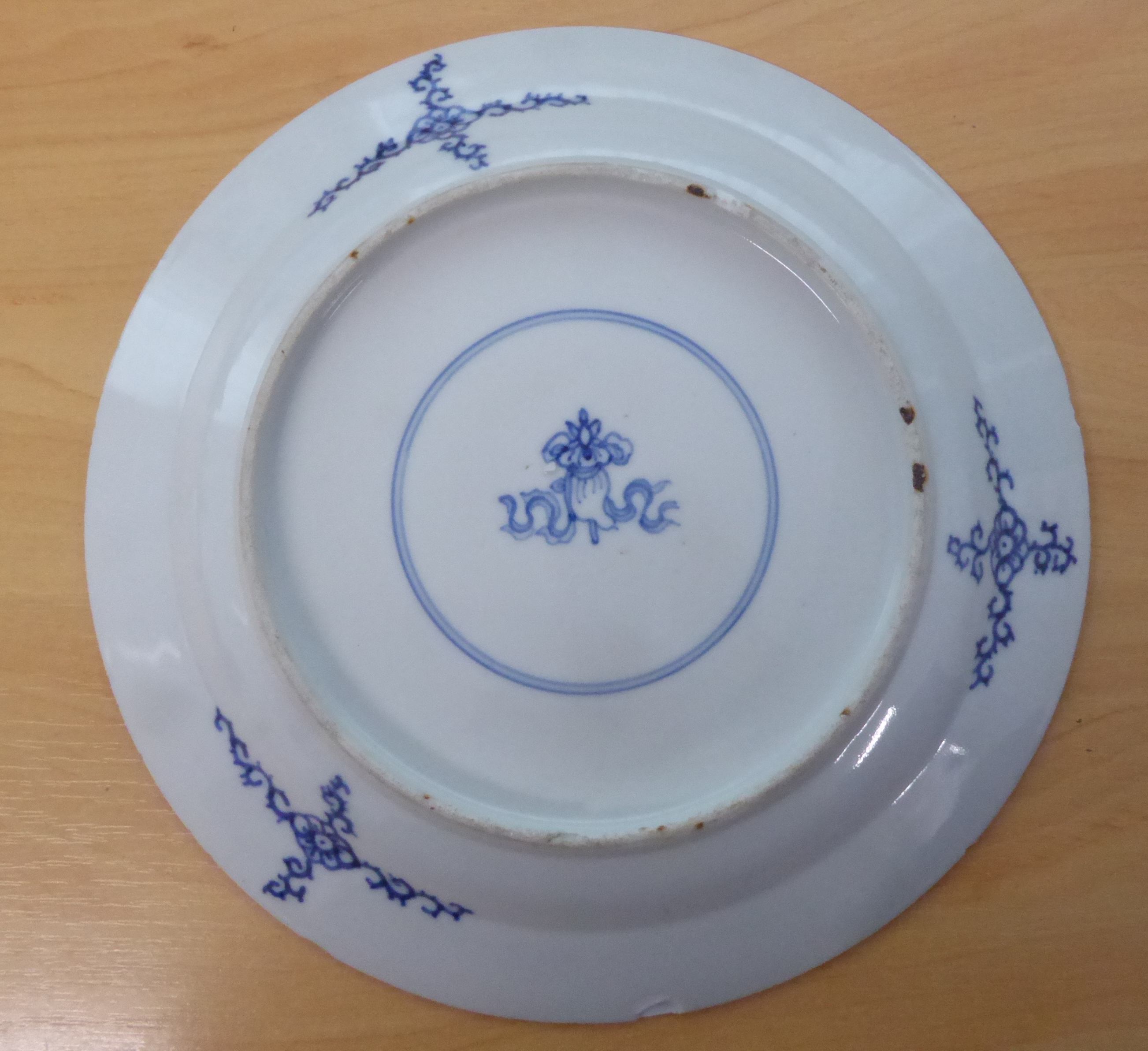 PAIR OF CHINESE LATE QING DYNASTY PORCELAIN PLATES, well-painted in underglaze blue with a lotus - Image 8 of 8