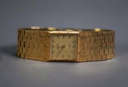 SWISS EMPEROR GENT'S ANALOGUE GILT CASED WRISTWATCH with 17 jewels incabloc movement and integral