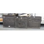 VICTORIAN STYLE BLACK FINISH CAST ALLOY OBLONG PLAQUE, TO COMMEMORATE QUEEN VICTORIA 1837-1901,