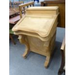 A PINE DAVENPORT DESK (LACKS HANDLES)