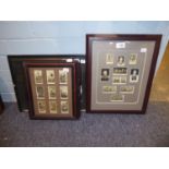 TWO FRAMED AND GLAZED PART SETS OF CIGARETTE AND COLLECTORS CARDS, SPORTING RELATED, including 14 of