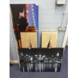 8 UNFRAMED CANVAS PRINTS, MAINLY CITY VIEWS, NEW YORK ETC.....