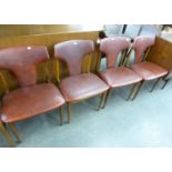 A SET OF SIX 1960's/70's TEAK DINING CHAIRS  (6)