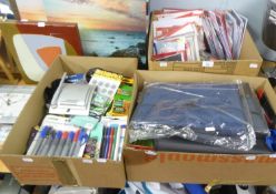 QUANTITY OF GREETINGS CARDS; STATIONERY, BATTERIES,  SELLOTAPE DISPENSERS, GAMES, MARKER PENS,