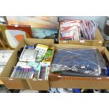 QUANTITY OF GREETINGS CARDS; STATIONERY, BATTERIES,  SELLOTAPE DISPENSERS, GAMES, MARKER PENS,