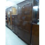 LADY’S AND GENT’S OAK WARDROBES 36in x 74in (91.4 x 187.9cm) and 31in x 54 1/2in (78.7 x 138.4cm)