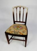 EARLY TWENTIETH CENTURY GEORGIAN STYLE MAHOGANY SINGLE DINING CHAIR, with three vertical, reeded