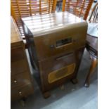 PYE WALNUT CASED RADIOGRAM WITH MAINS RADIO OVER A PULL-DOWN FRONT WITH RECORD TURNTABLE