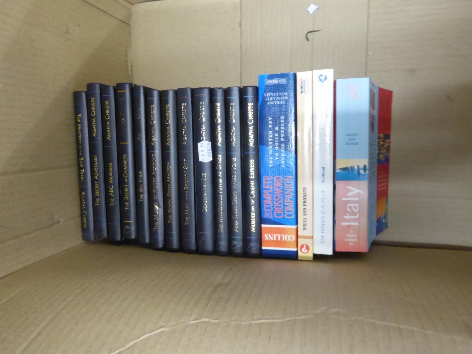 SET OF TWELVE AGATHA CHRISTIE NOVELS AND SUNDRY BOOKS, MAINLY REFERENCE BOOKS