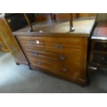 EDWARDIAN MAHOGANY CHEST OF TWO SHORT AND TWO LONG DRAWERS, WITH RING HANDLES, 36in x 31in x 21in (