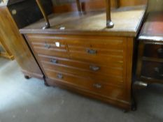 EDWARDIAN MAHOGANY CHEST OF TWO SHORT AND TWO LONG DRAWERS, WITH RING HANDLES, 36in x 31in x 21in (