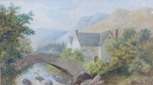 E F ANGELL (LATE NINETEENTH/EARLY TWENTIETH CENTURY) WATERCOLOUR 'View in Devonshire' Signed lower