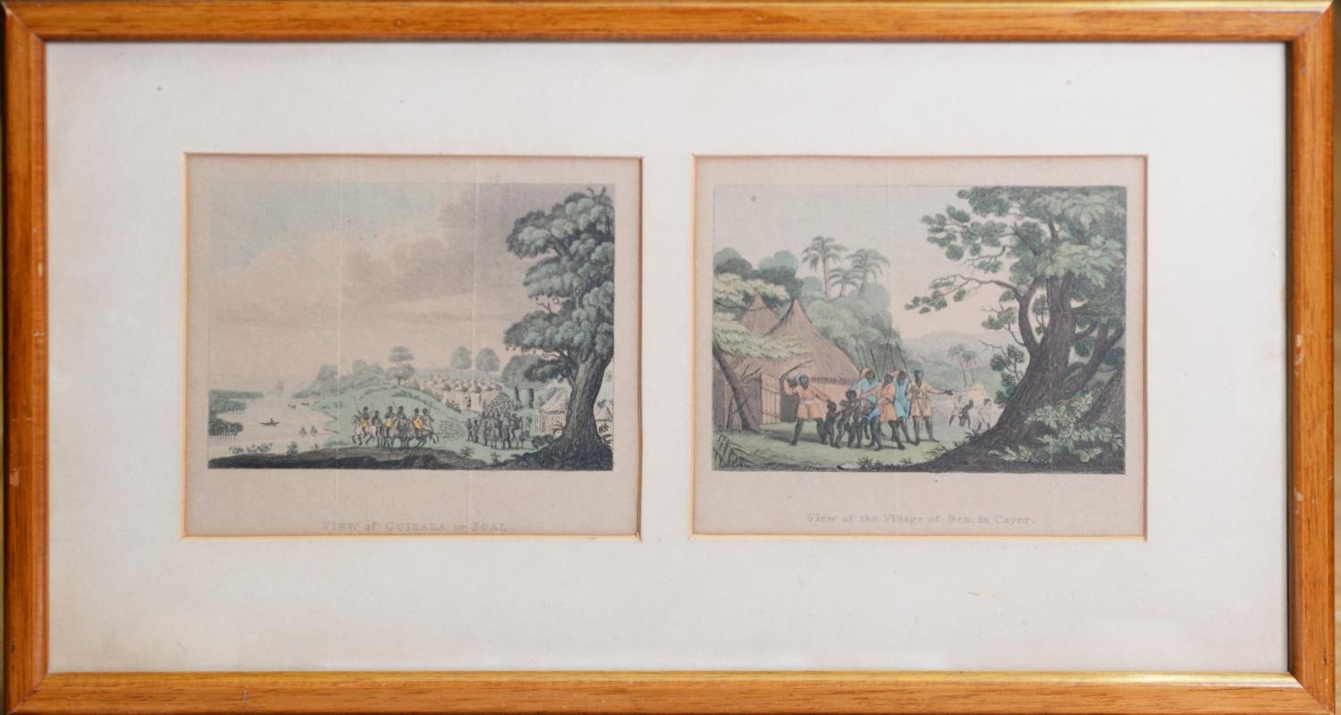 PAIR OF EARLY NINETEENTH CENTURY COLOURED ENGRAVINGS ‘View of Guisala or Joal’ ‘View of the - Image 2 of 12