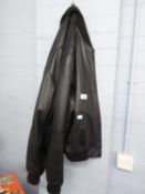 GENT’S BLACK LEATHER ZIP FASTENING BOMBER JACKET