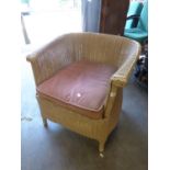 LLOYD LOOM TUB ARMCHAIR, WITH SEAT CUSHION