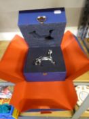 SWAROVSKI GLASS HORSE ORNAMENT, BOXED (TAIL DAMAGED) 4 1/2" (11cm) high