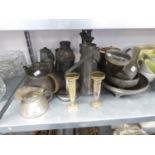 MIXED LOT OF EARLY TO MID TWENTIETH CENTURY PEWTER, to include: UNITY THREE PIECE TEA SET, the