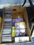 QUANTITY OF CDs AND SOME DVDs (CONTENTS OF ONE BOX)
