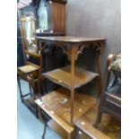 MAHOGANY SQUARE TWO-TIER OCCASIONAL TABLE