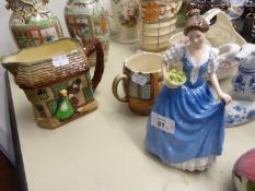 ROYAL DOULTON CHINA FIGURE HELEN HN 3601; A ROYAL DOULTON POTTERY DICKENS WARE POTTERY OBLONG