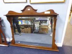 OAK FRAMED OVER MANTEL MIRROR, 42in x 39in x 30in (106.6 x 99 x 76.2cm)