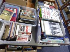 LARGE QUANTITY OF BOOKS RELATING TO AVIATION, AIRCRAFT AND FLIGHT, A MIXTURE OF VOLUMES INCLUDING