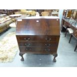 MAHOGANY BUREAU, 36in x 42in x 18in (91.4 x 106.6 x 45cm)