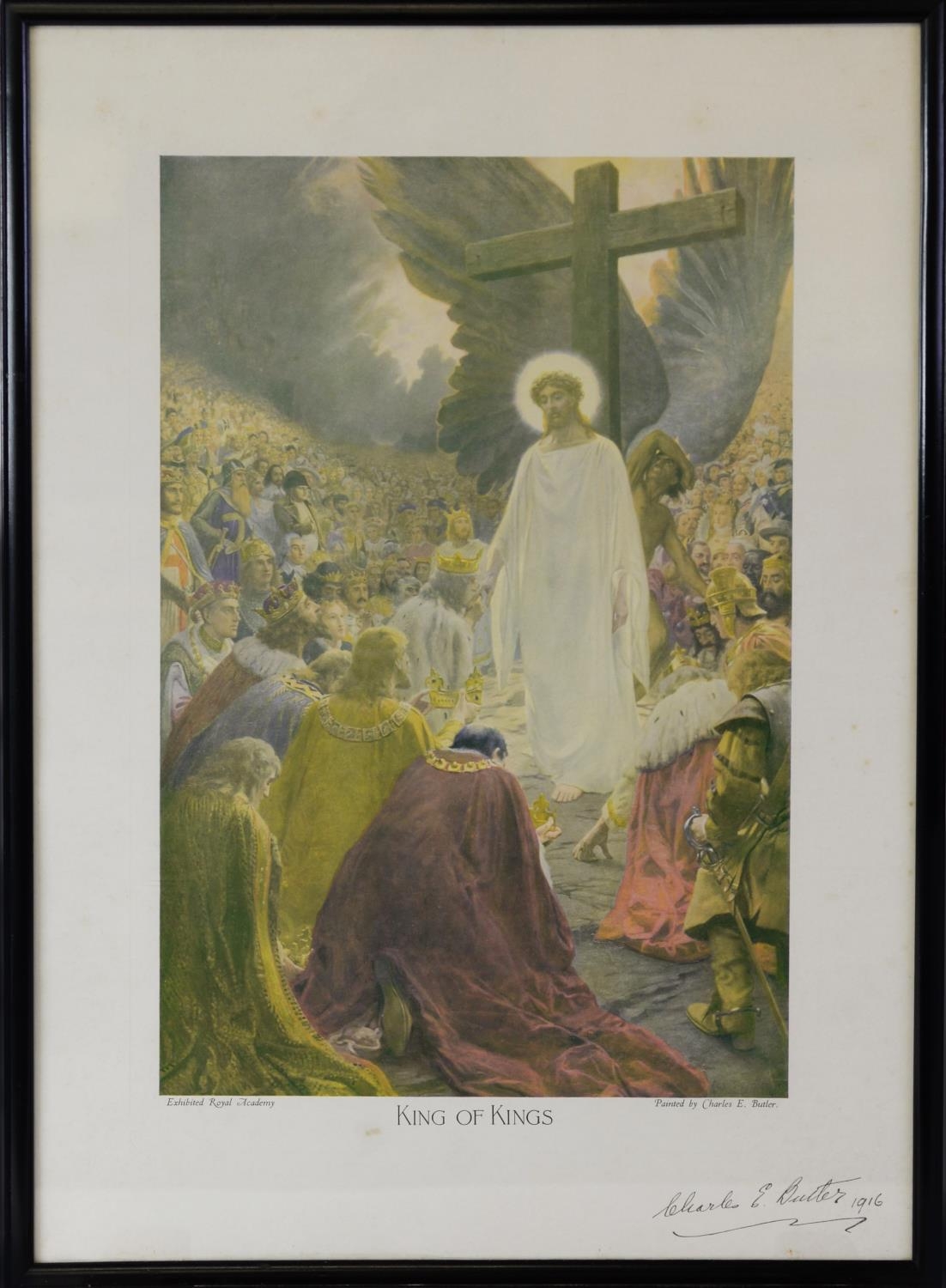 CHARLES E. BUTLER (1888-1957) ARTIST SIGNED COLOUR PRINT ‘King of Kings’ Signed and dated 1916, - Image 2 of 2