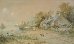 BRITISH SCHOOL (LATE NINETEENTH/EARLY TWENTIETH CENTURY) WATERCOLOUR 'Fishermen's Cottages, Anglesey