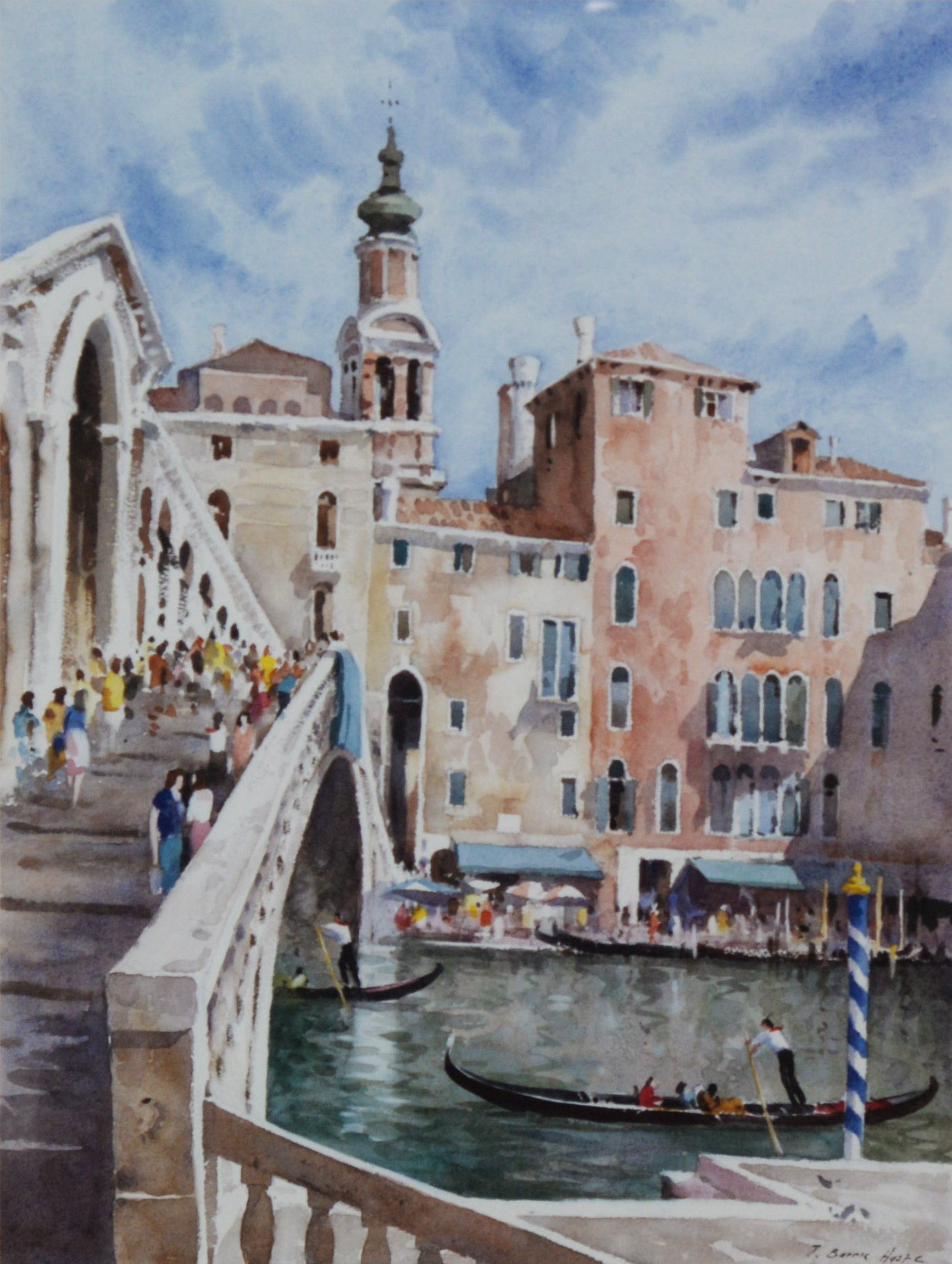 BARRIE HASTE THREE ARTIST SIGNED LIMITED EDITION COLOUR PRINTS Venetian scenes 24” x 10 ½” (35.6cm x - Image 3 of 7