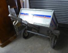 FRANC, METAL SINGLE AXEL, TWO WHEEL CAR TRAILER, with rear lights and electric connection, spare