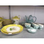 FORTY ONE PIECE GROSVENOR CHINA ‘YELLOW BIRDS’ PATTERN TEA SET FOR TWELVE PERSONS, including teapot,