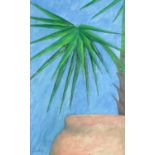 SINDALY OIL PAINTING ON CANVAS Potted Palm Signed lower left 29in x 18in (74 x 46cm)