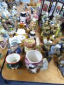 CARLTON WARE ‘HARRODS’ POTTERY CHARACTER JUG, MANOR ‘JESTER’ TOBY JUG, and NINE OTHER MODERN TOBY