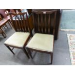 PAIR OF MAHOGANY RAIL BACK DINING CHAIRS