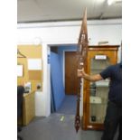 AFRICAN NATIVE CARVED CEREMONIAL SPEAR/PADDLE (163.8cm)