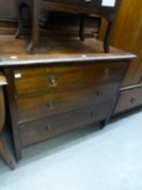 CARVED OAK WARDROBE WITH MIRROR DOOR, (116.8 wide x 193 high x 41.9 cm deep) AND DRAWER BELOW AND AN